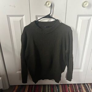 SHEIN Olive Green Crew Neck Sweater